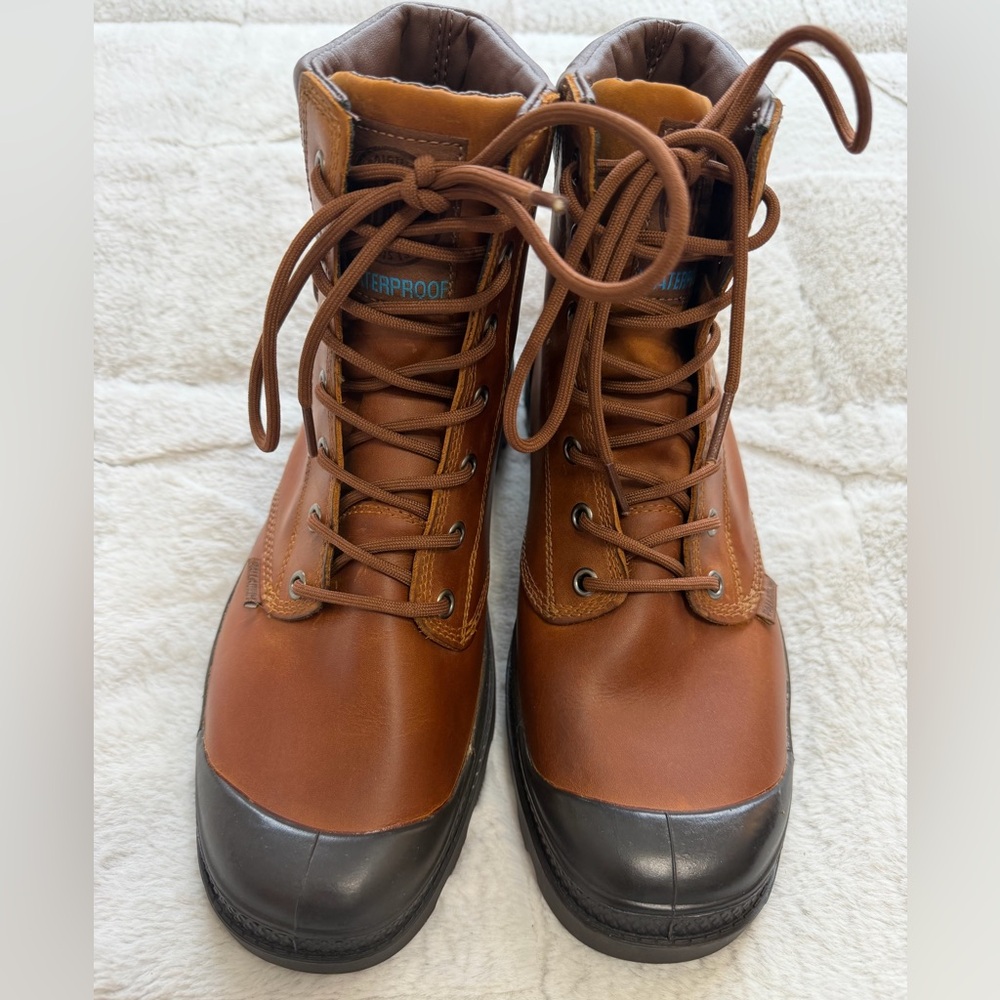 NEW! $139 Palladium Pampa Legacy Men's Brown Leather Lace-Up Ankle Boots 8 - Picture 4 of 7